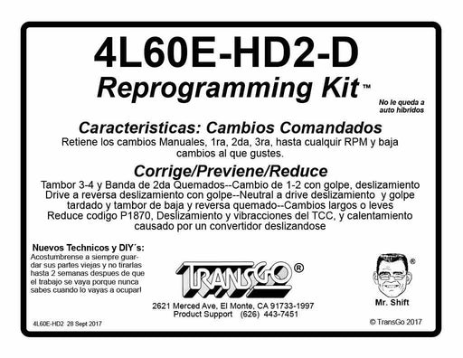 Shift Kit Transgo Reprogramacion Alto Rendimiento 1993/15 4L60E 4L65E 4L70E